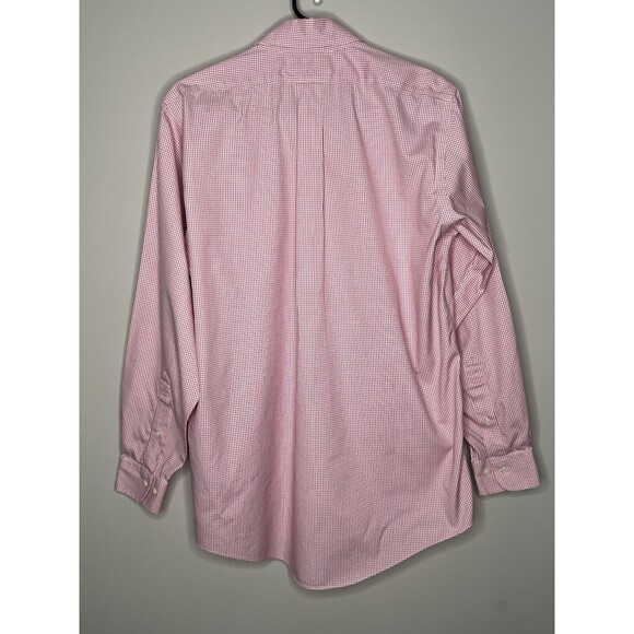 Brooks Brothers Shirt 15-32 Pink White Check Cotton Button Down Preppy Office - Picture 6 of 12